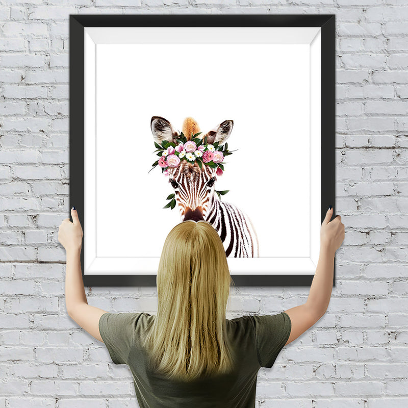 Zebra mit einem Kranz Diamond Painting