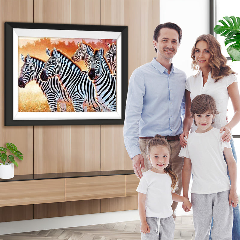 Zebras auf der Wiese Diamond Painting