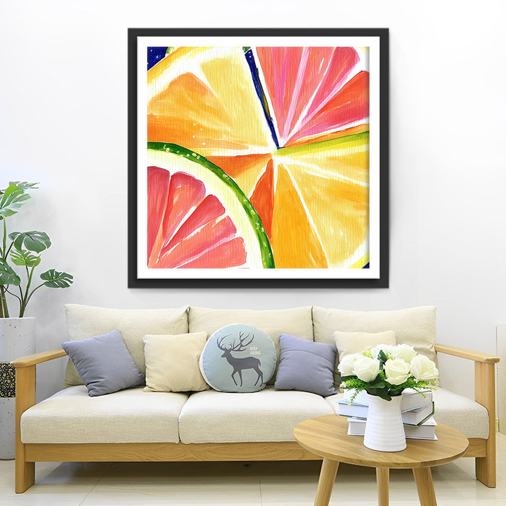 Zitronen Grapefruit Scheiben Diamond Painting