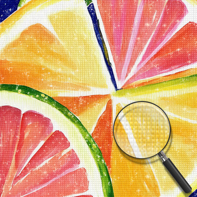 Zitronen Grapefruit Scheiben Diamond Painting
