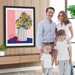 Zitronenbaum in Vase und rote Kirschen Diamond Painting