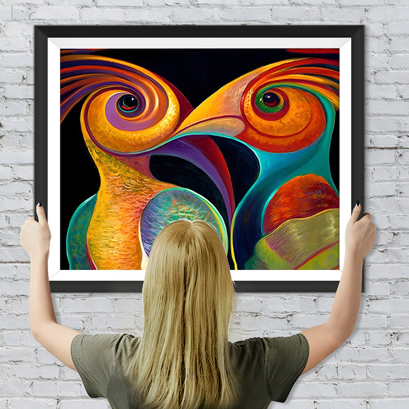Zwei abstrakte Vögel Diamond Painting