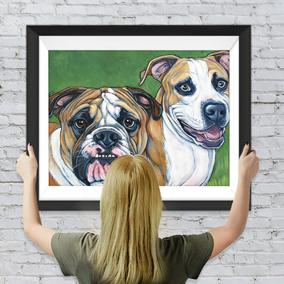 Zwei Bulldoggen Diamond Painting