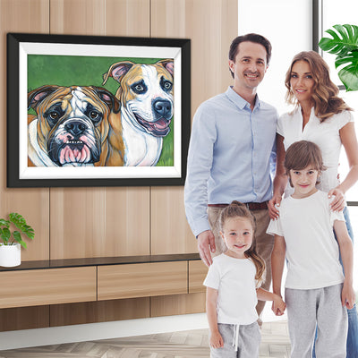 Zwei Bulldoggen Diamond Painting