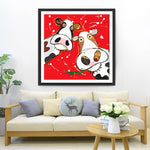 Zwei Cartoon-Kühe Diamond Painting