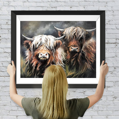 Zwei Hochlandkühe Diamond Painting