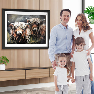 Zwei Hochlandkühe Diamond Painting