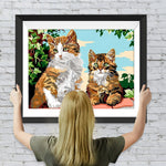 Zwei Katzen auf dem Dachvorsprung Diamond Painting