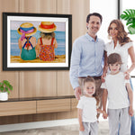 Zwei kleine Mädchen am Strand Diamond Painting