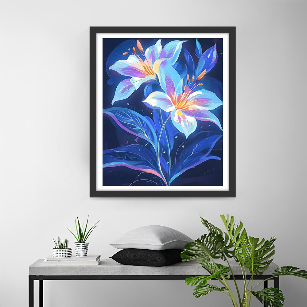 Zwei leuchtende Lilien Diamond Painting