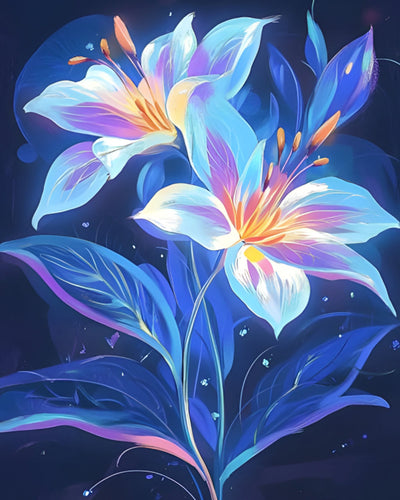 Zwei leuchtende Lilien Diamond Painting