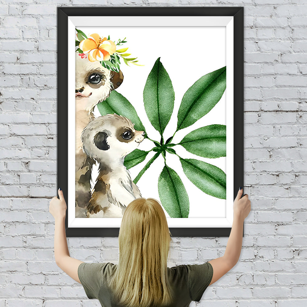 Zwei niedliche Erdmännchen Diamond Painting