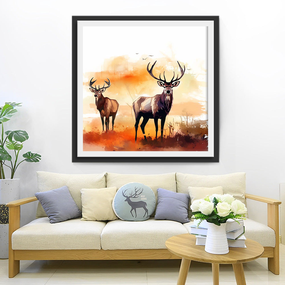 Zwei Rehe im Herbst Diamond Painting