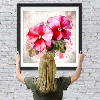 Zwei rosa Blumen Diamond Painting