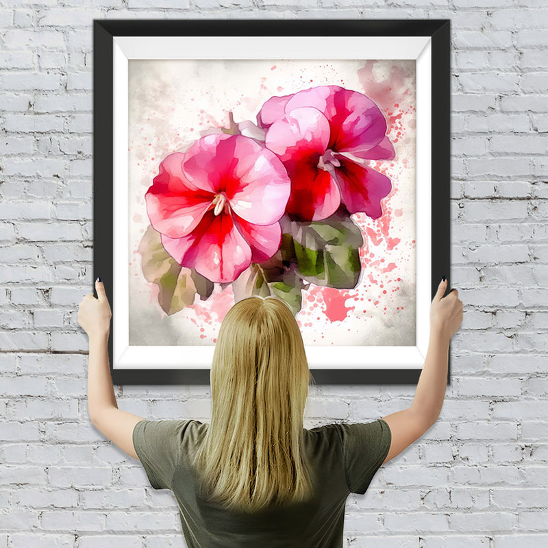 Zwei rosa Blumen Diamond Painting