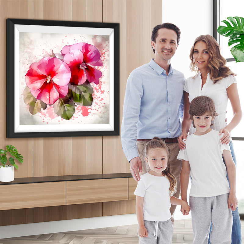 Zwei rosa Blumen Diamond Painting