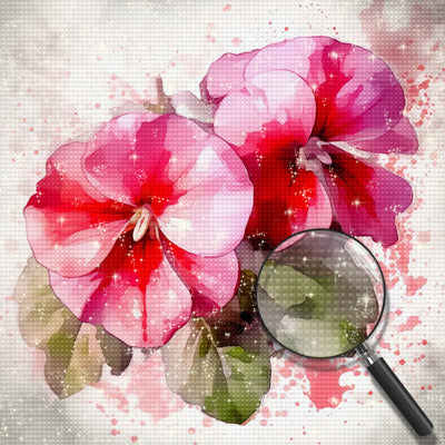 Zwei rosa Blumen Diamond Painting