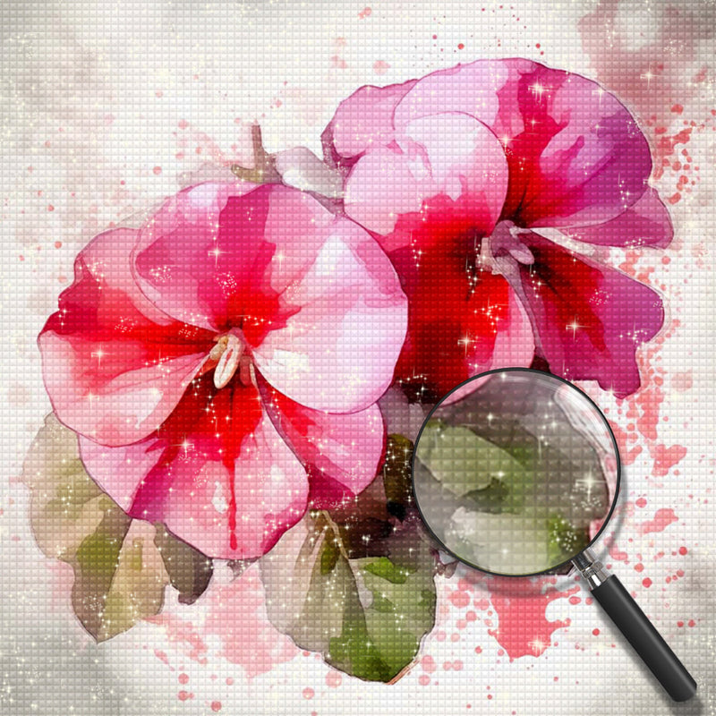Zwei rosa Blumen Diamond Painting
