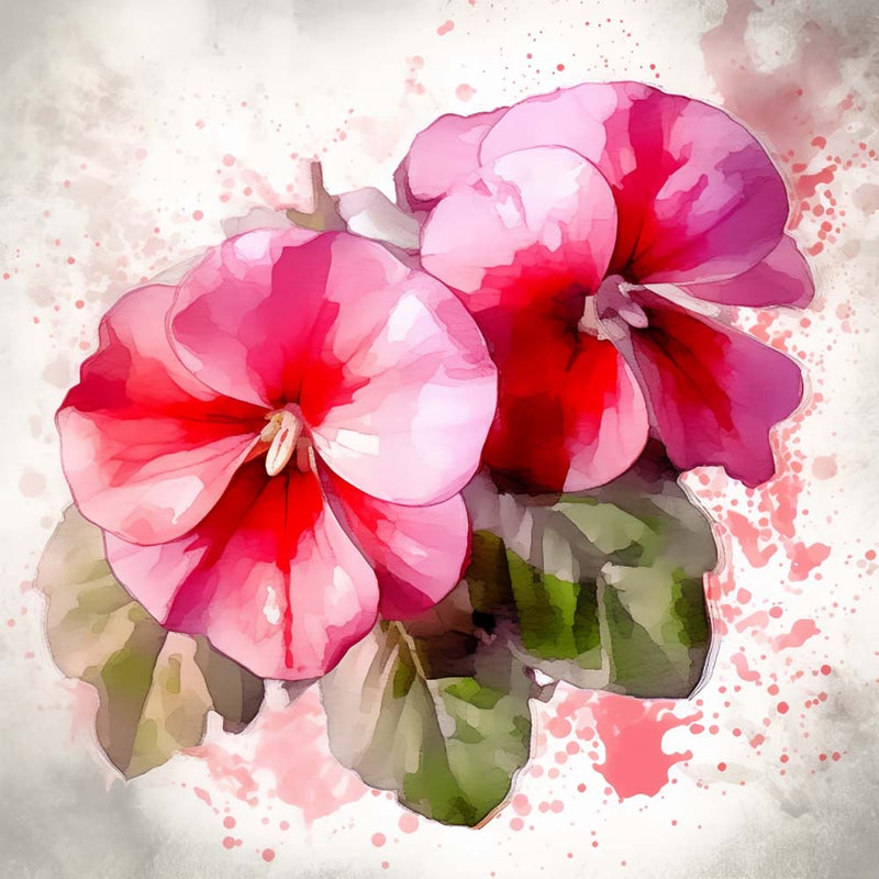 Zwei rosa Blumen Diamond Painting