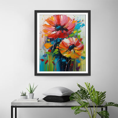 Zwei rote Mohnblumen Diamond Painting