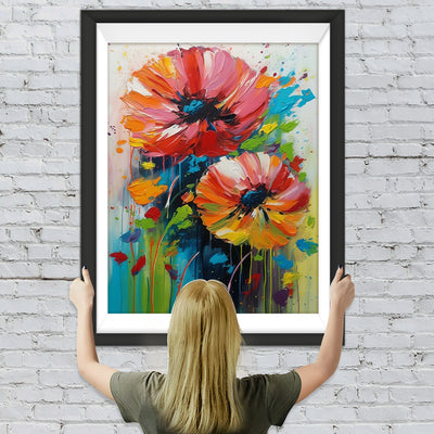 Zwei rote Mohnblumen Diamond Painting