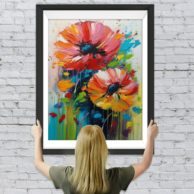 Zwei rote Mohnblumen Diamond Painting