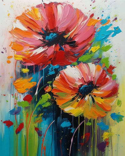 Zwei rote Mohnblumen Diamond Painting