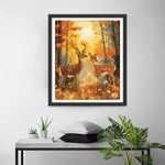 Zwei Sikahirsche im Herbstwald Diamond Painting