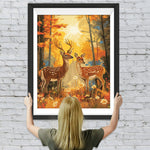 Zwei Sikahirsche im Herbstwald Diamond Painting