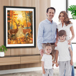 Zwei Sikahirsche im Herbstwald Diamond Painting