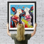 Zwei überraschte Kühe Diamond Painting