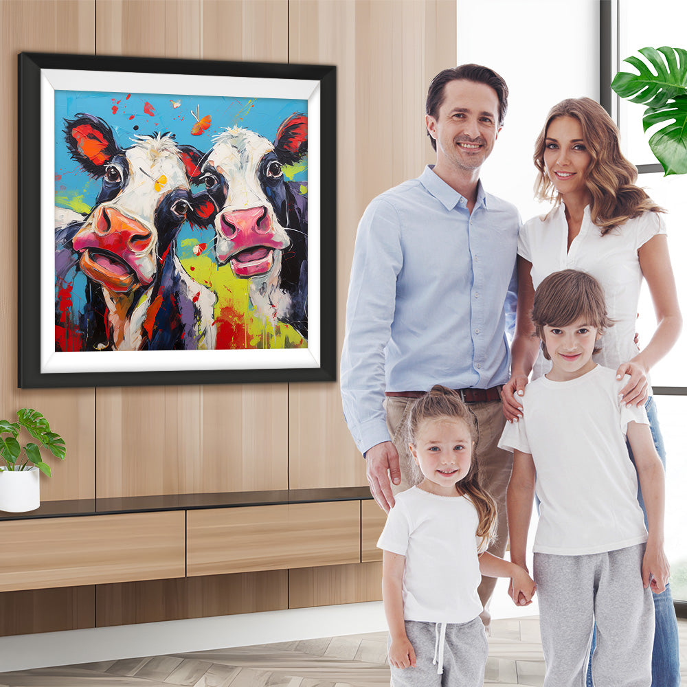 Zwei überraschte Kühe Diamond Painting