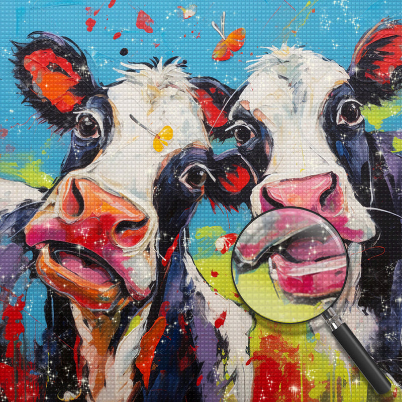 Zwei überraschte Kühe Diamond Painting