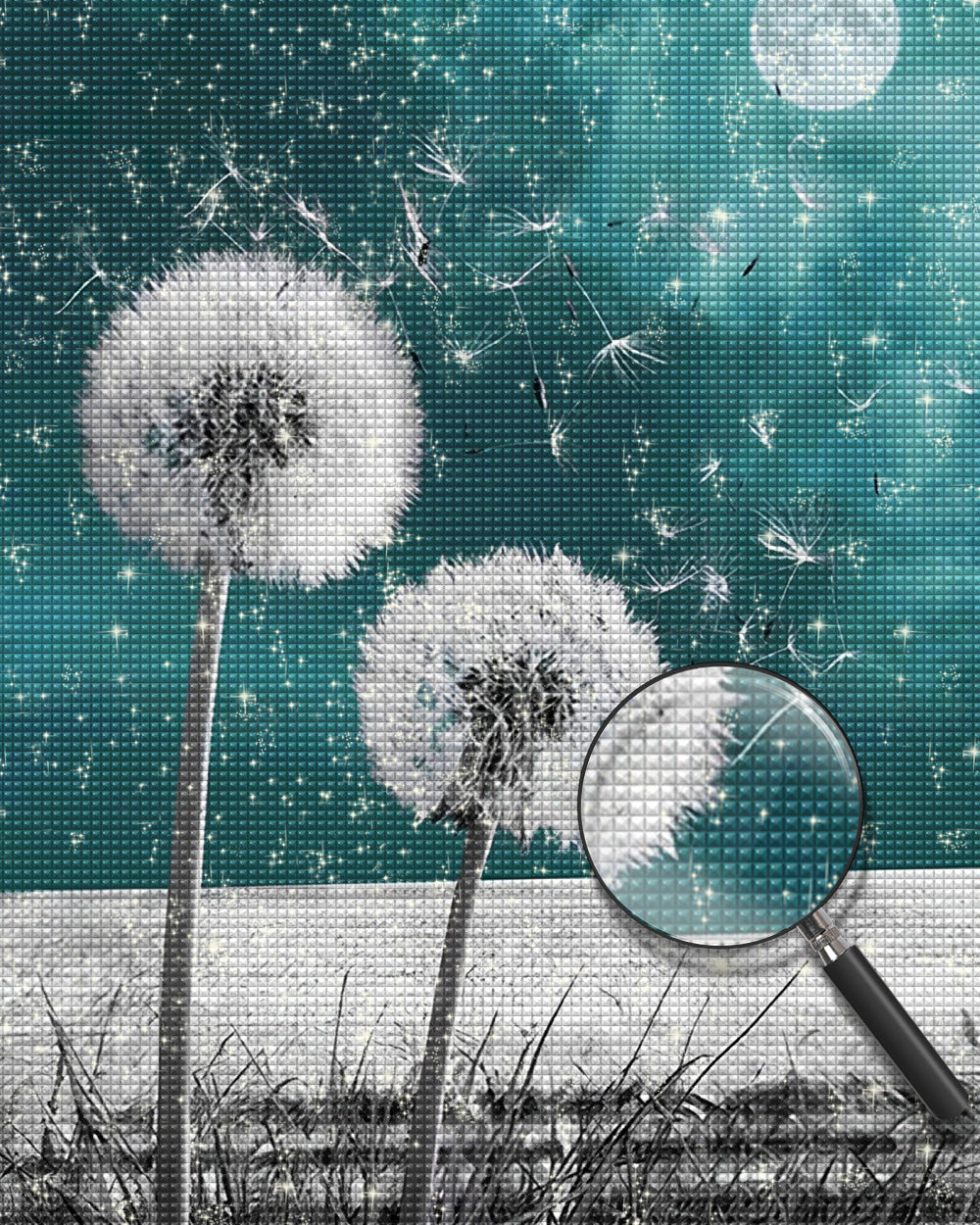 Zwei verstreute Löwenzähne Diamond Painting