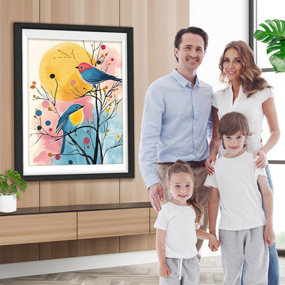 Zwei Vögel auf einem Ast Diamond Painting