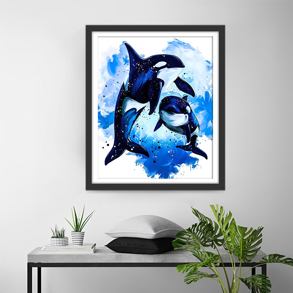 Zwei Wale Diamond Painting