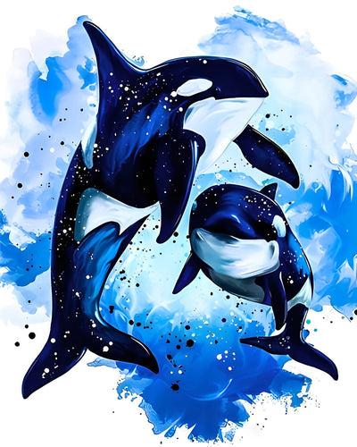 Zwei Wale Diamond Painting