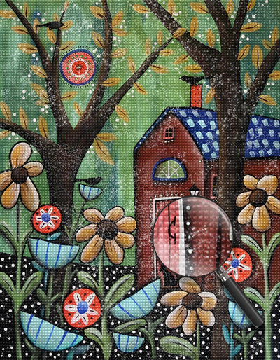 Kleine Hütte im Wald Diamond Painting