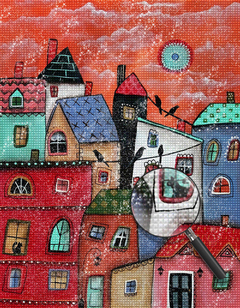 Kleine Stadt im Märchen Diamond Painting