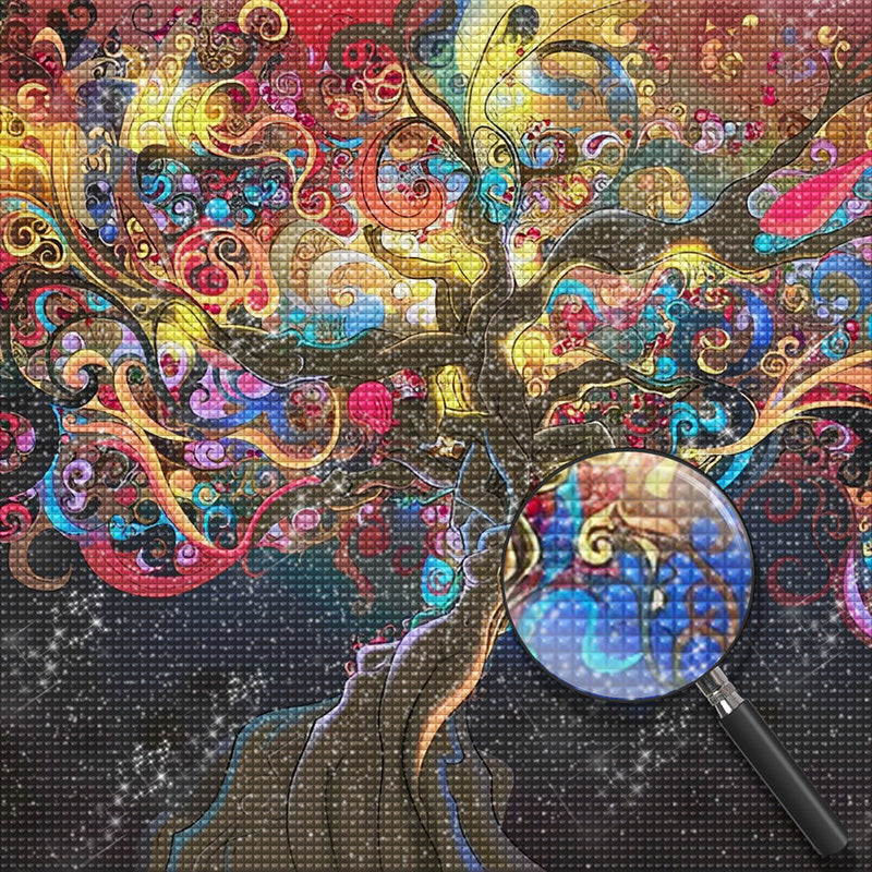 Glühender abstrakter Baum Diamond Painting