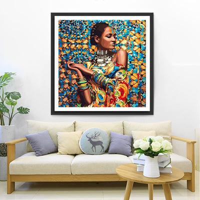 Afrikanische Frau im Ölgemälde Diamond Painting