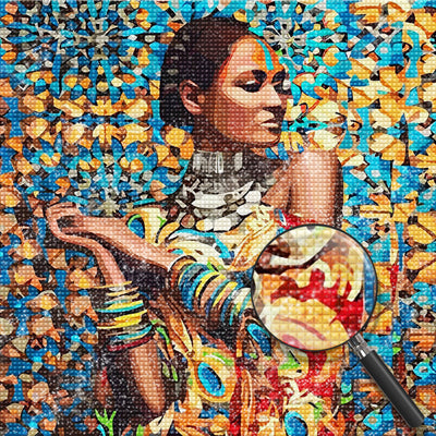 Afrikanische Frau im Ölgemälde Diamond Painting