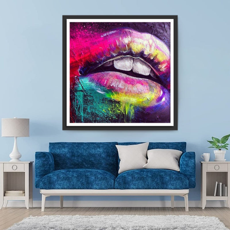 Farbige Lippen Diamond Painting