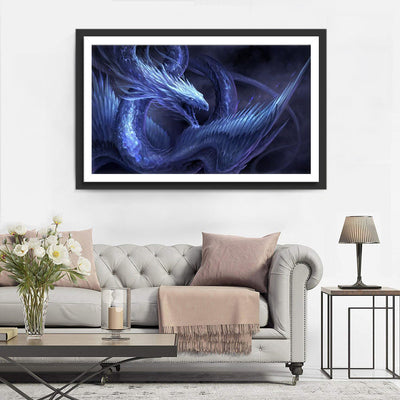 Brüllender blauer Drache Diamond Painting