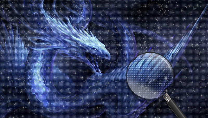 Brüllender blauer Drache Diamond Painting