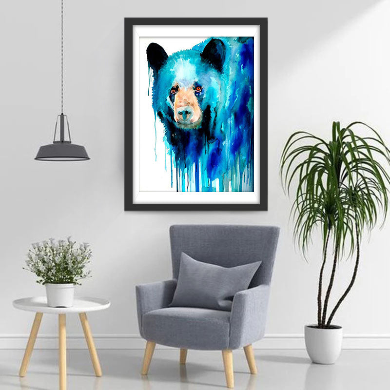 Blauer Bär in Wasserfarben Diamond Painting