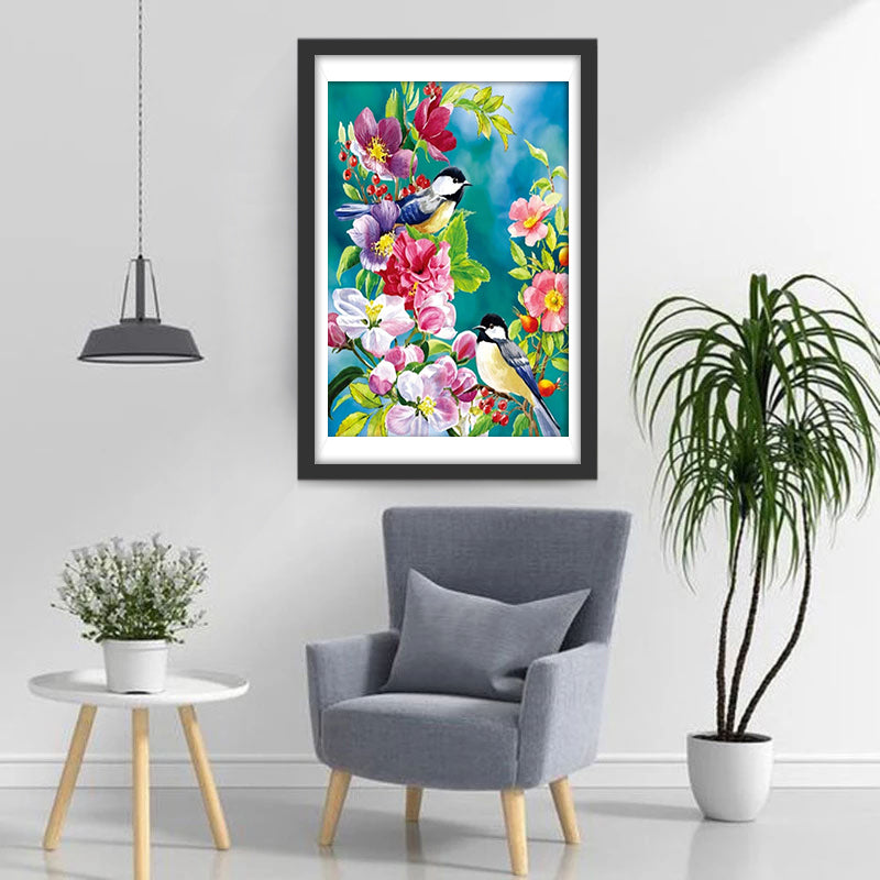 Vögel Blumen Diamond Painting