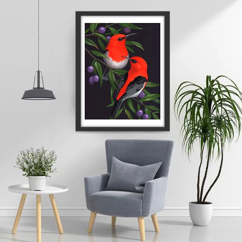 Vögel und Beeren Diamond Painting