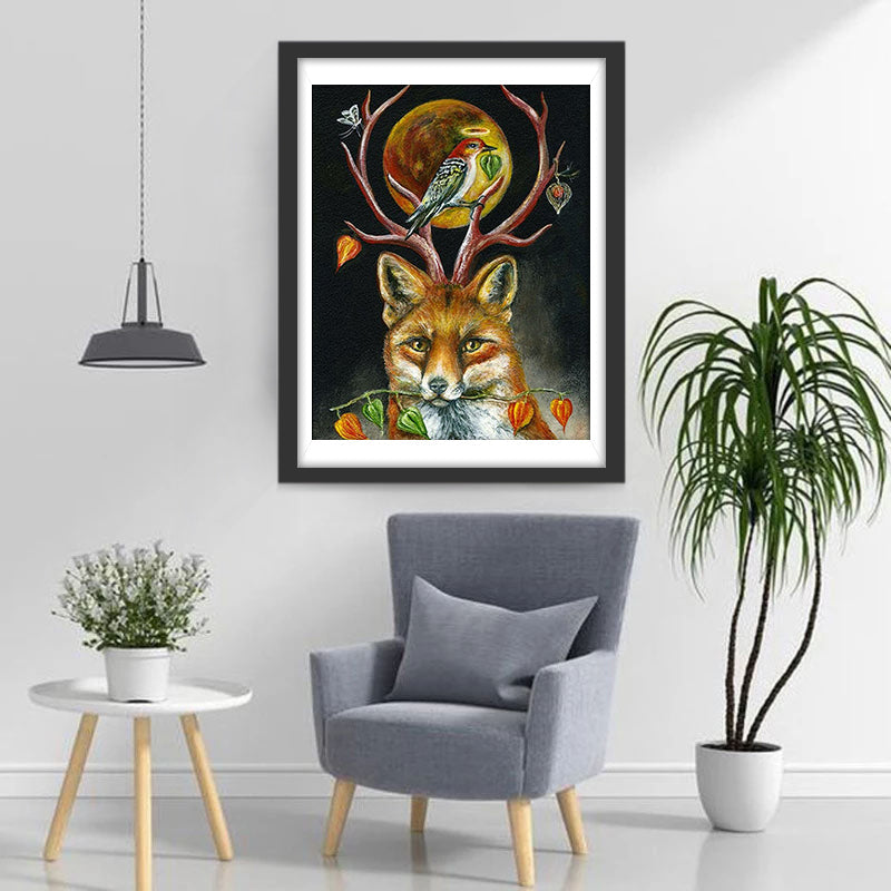 Vogel auf dem Fuchs Diamond Painting