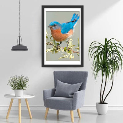 Blauer Vogel auf dem Ast Diamond Painting